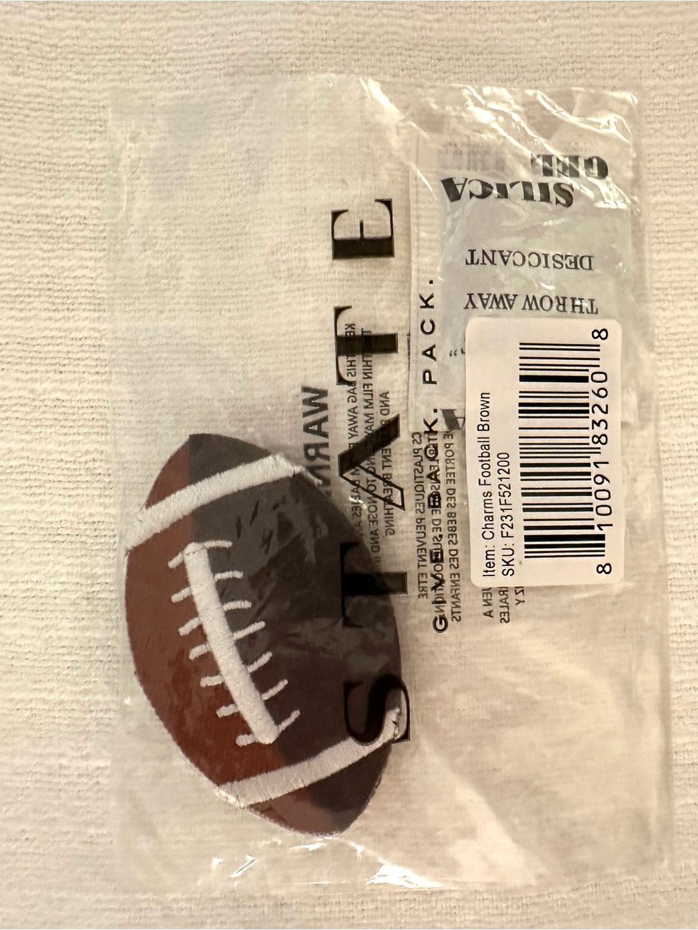 STATE Brown Football bag charm - for State Backpacks